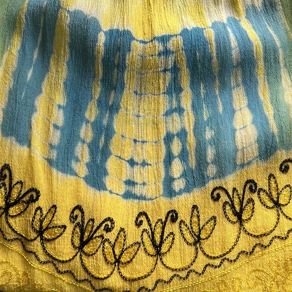 Made In India, Yellow, Sleeveless, Tie Dye, Blouse. One Size - Picture 6 of 7
